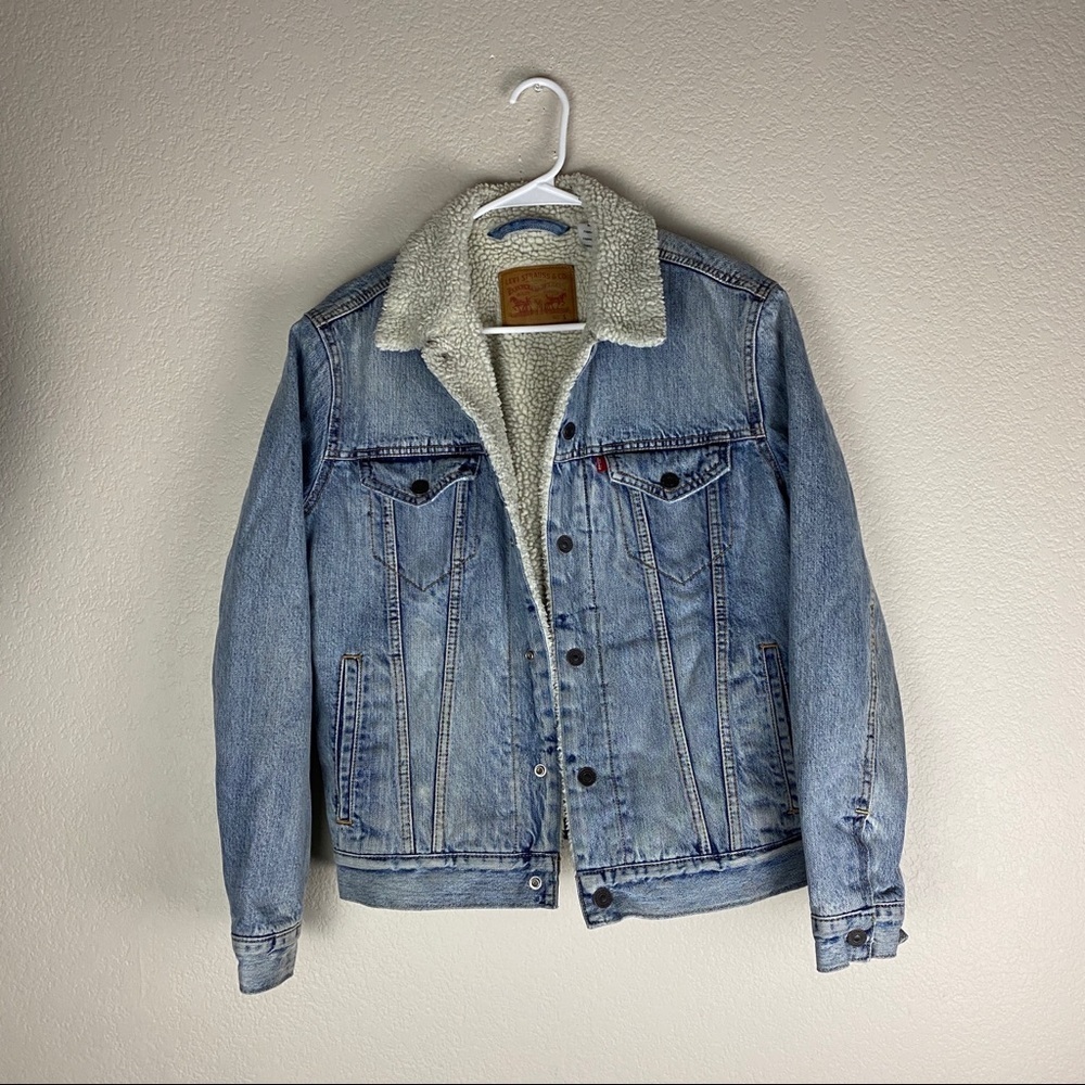 Levis Strauss Denim Sherpa Lined Jacket Size Small